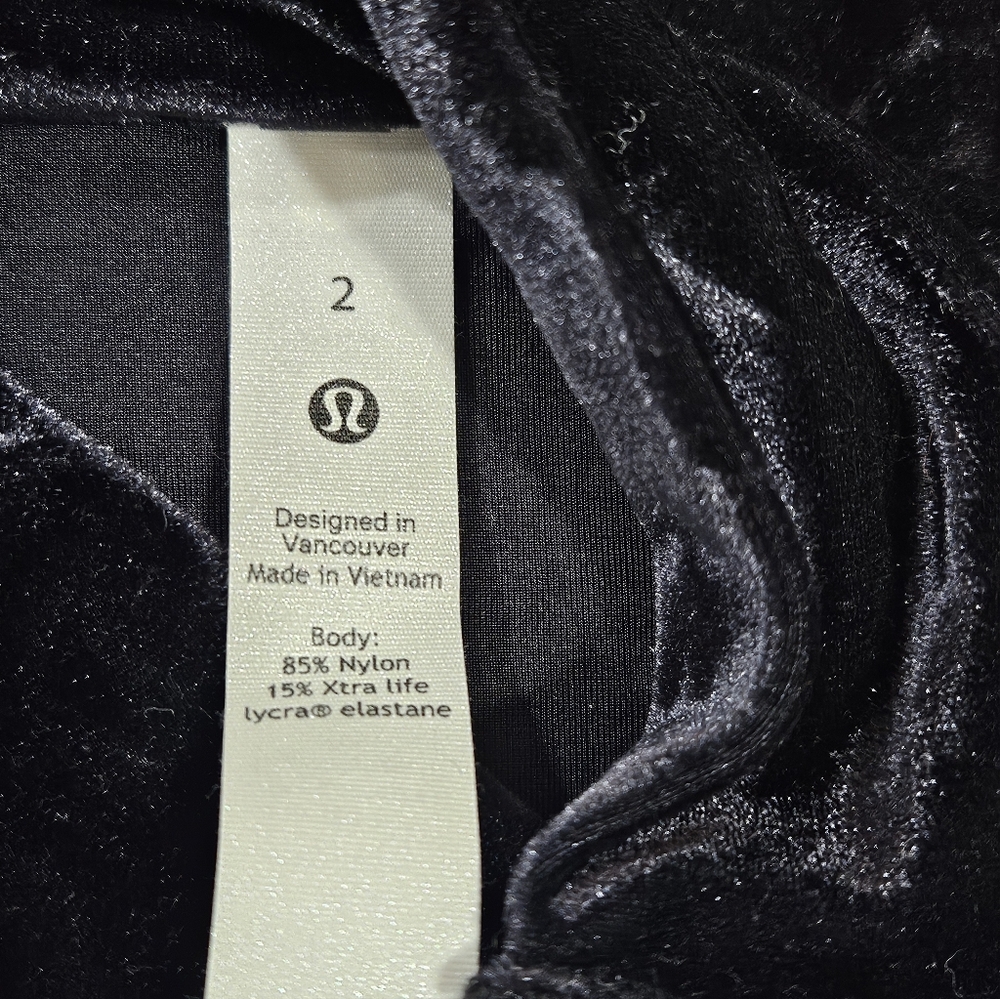NWT Lululemon All Aligned Mock Neck Long Sleeve Shirt *Crushed Velvet Size 2 - Picture 3 of 6